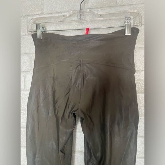 Spanx Faux Leather Moto Leggings Metallic Colored Size Large - Picture 9 of 14